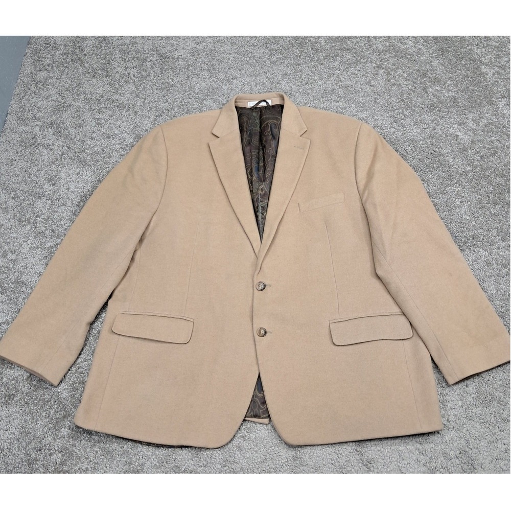 Lauren Ralph Lauren Tan Wool Silk Cashmere Blazer Sport Coat 50R Paisley Lining